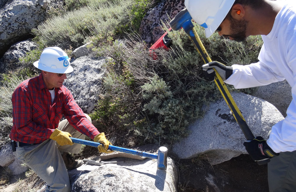 cutting rock