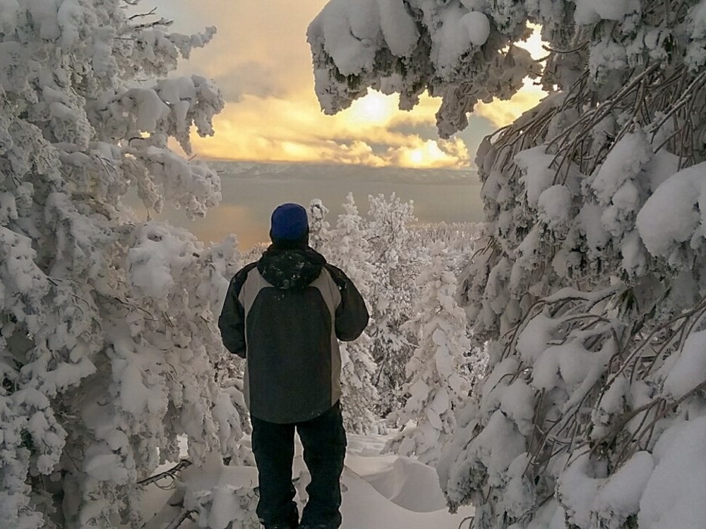 Snow Camping 101- Sunset in Lake Tahoe