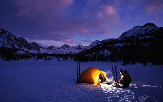 Snow Camping 101- Sunset in Lake Tahoe