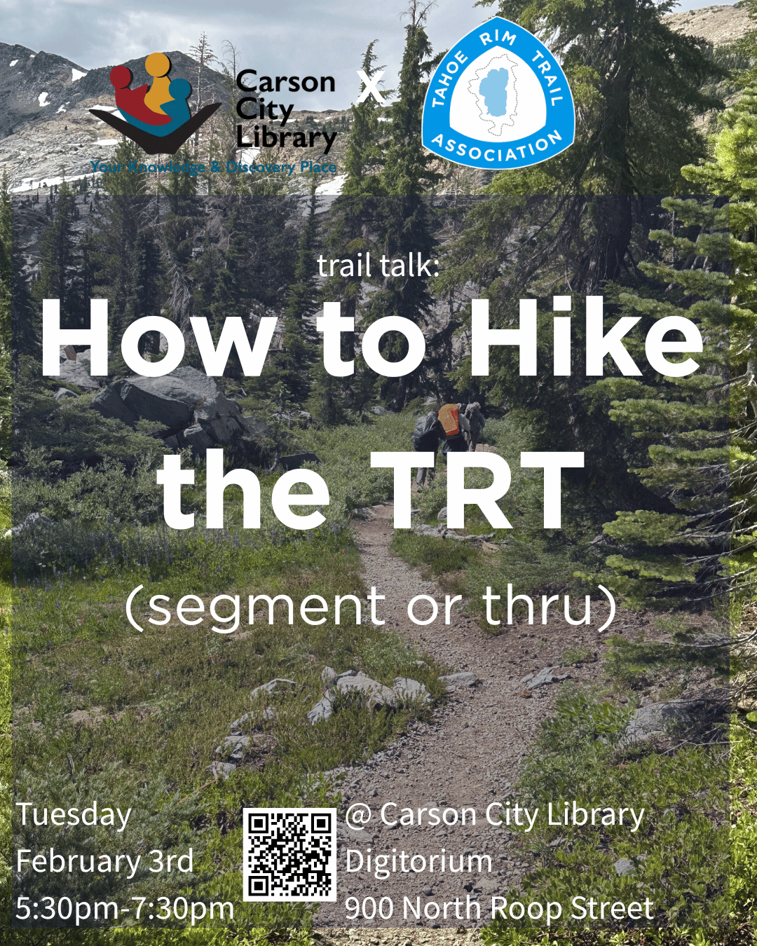 _Trail Talk How To Hike the TRT (Segment or Thru) @ Carson City Library